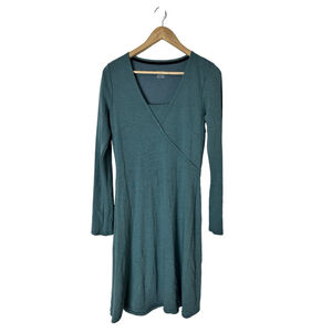 Horny Toad Hi Low Midi Dress Teal MED Hiking Outdoors Athleisure A-line Casual